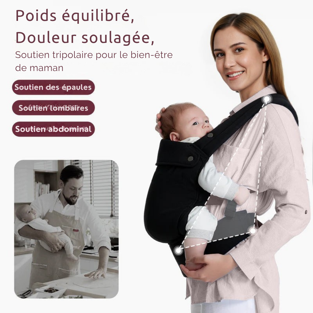 LOOMA Luva -Porte-bébé physiologique— ergonomique, respirant ; évolutif (0-24 mois) — soulage le dos, soutient le lien