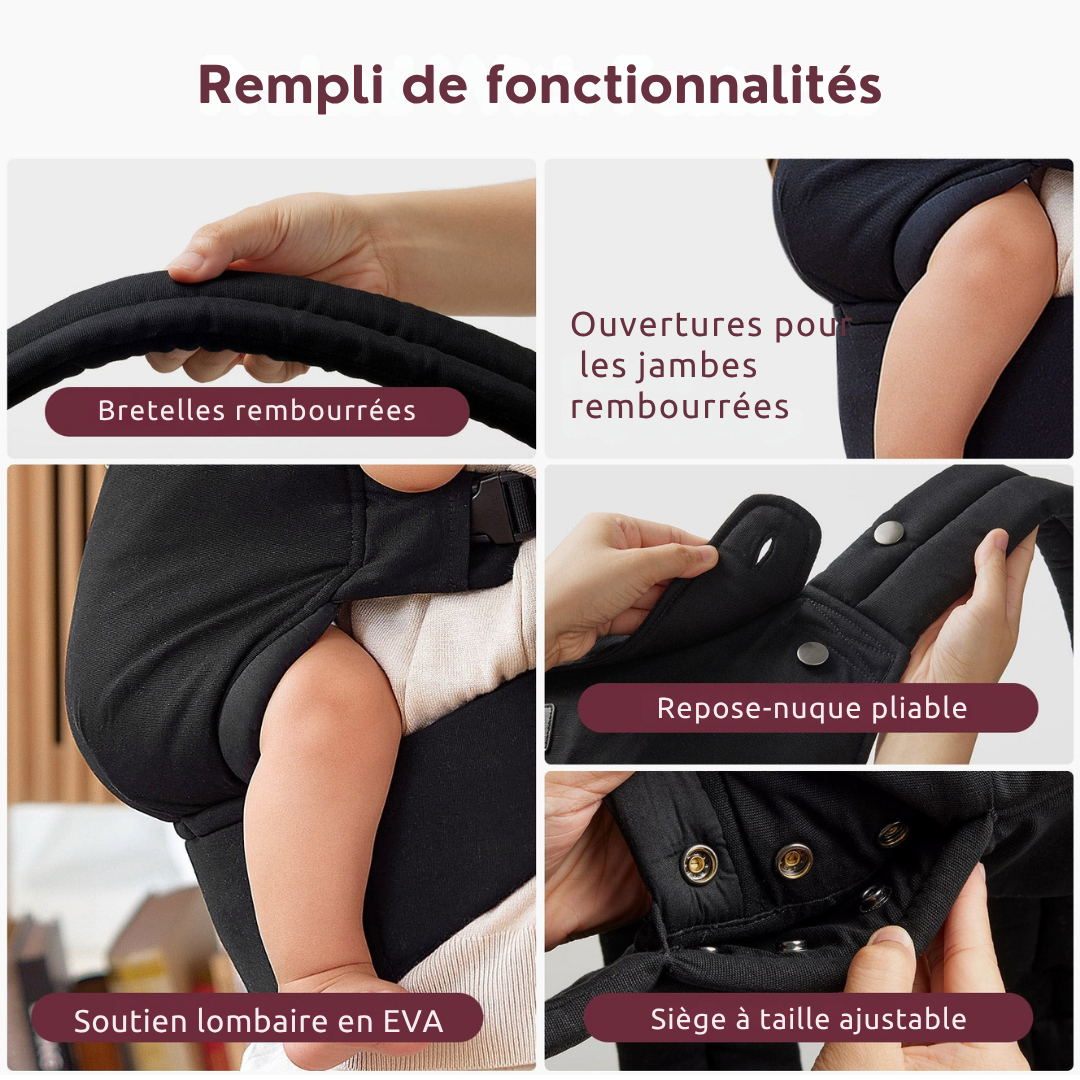 LOOMA Luva -Porte-bébé physiologique— ergonomique, respirant ; évolutif (0-24 mois) — soulage le dos, soutient le lien