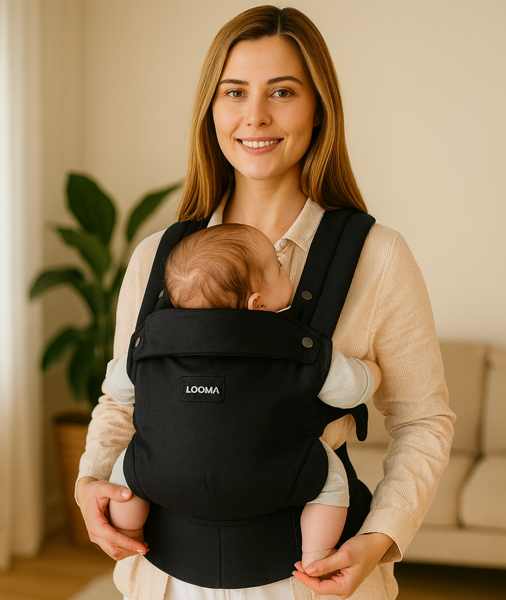 LOOMA Luva -Porte-bébé physiologique— ergonomique, respirant ; évolutif (0-24 mois) — soulage le dos, soutient le lien